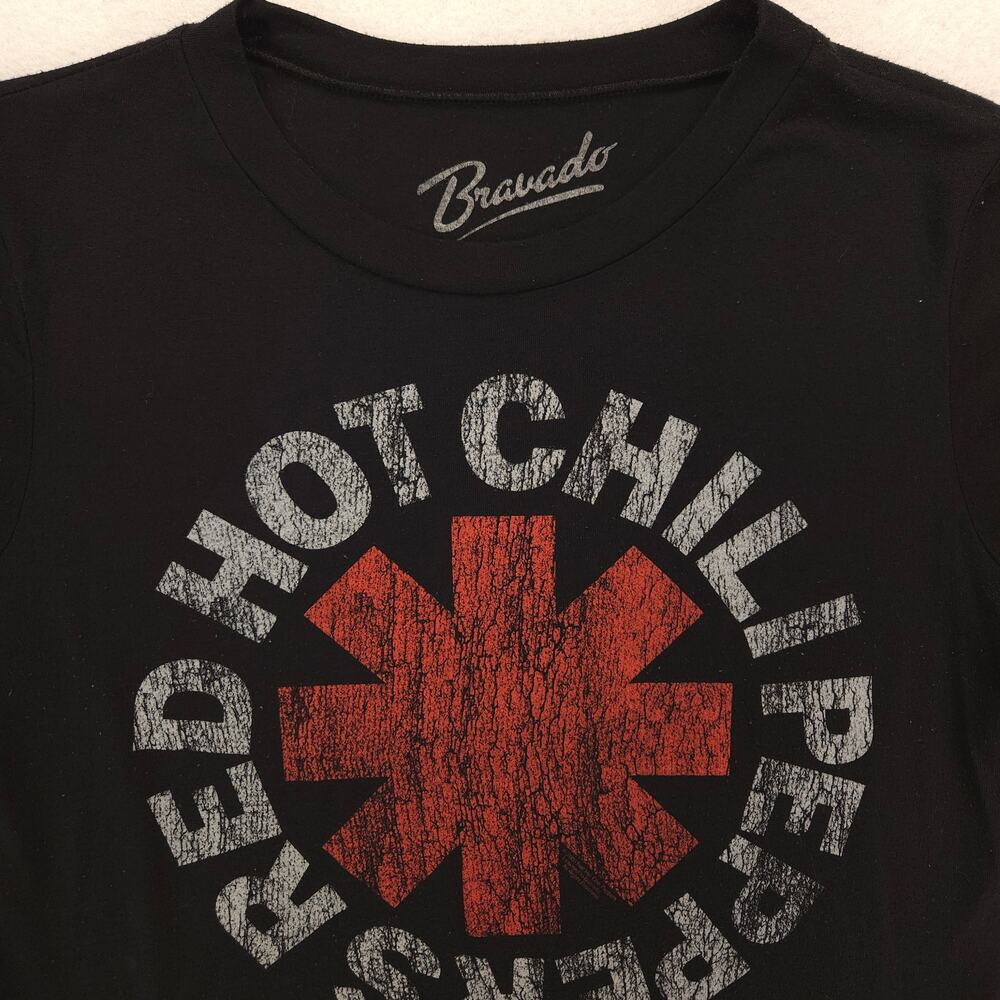 Red Hot Chilli Peppers Band Graphic Short Sleeve T Shirt Womens Size S Black